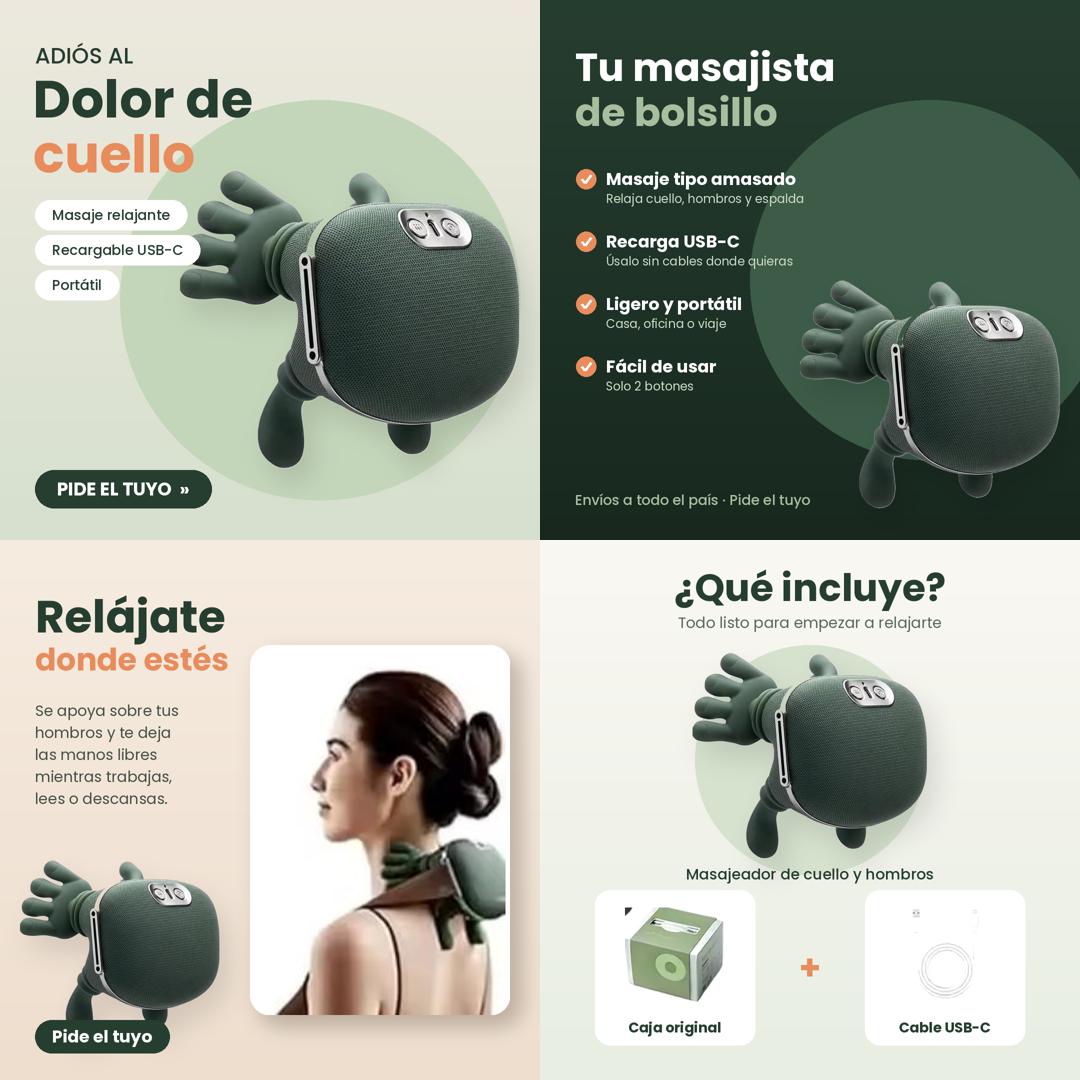 Masajeador Tortuga para Cuello y Hombros con Calor